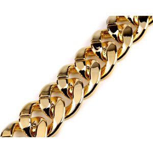 Designový řetěz k výrobě a zdobení oděvů a doplňků šíře 34 mm Varianta: 3 zlatá klasik, Balení: 1 m
