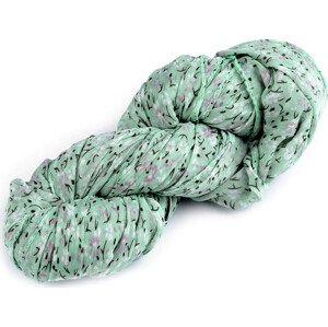 Letní šátek / šála květy 80x160 cm Varianta: 5 zelená past.sv., Balení: 1 ks