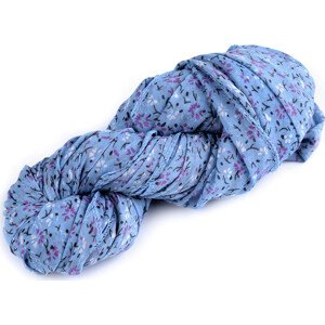 Letní šátek / šála květy 80x160 cm Varianta: 6 modrá světlá, Balení: 1 ks