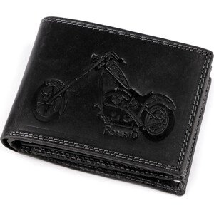 Pánská peněženka kožená pro myslivce, rybáře, motorkáře 9,5x12 cm Varianta: 23 hnědá koňak motorka, Balení: 1 ks