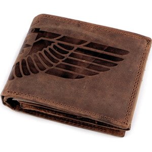 Pánská peněženka kožená pro myslivce, rybáře, motorkáře 9,5x12 cm Varianta: 27 hnědá křídlo, Balení: 1 ks
