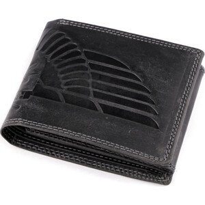 Pánská peněženka kožená pro myslivce, rybáře, motorkáře 9,5x12 cm Varianta: 28 černá křídlo, Balení: 1 ks