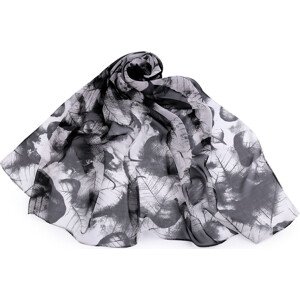 Letní šátek / šála 50x160 cm Varianta: 3 bílá černá, Balení: 1 ks