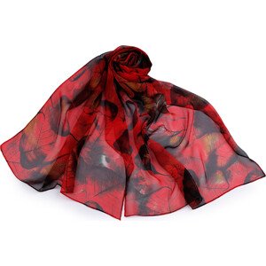 Letní šátek / šála 50x160 cm Varianta: 11 červená tm. černá, Balení: 1 ks