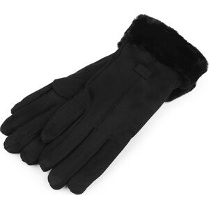 Dámské rukavice s kožešinou, dotykové Varianta: 3 černá, Balení: 1 pár