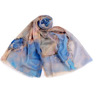 Šátek / šála batikovaná 70x175 cm Varianta: 2 modrá, Balení: 1 ks
