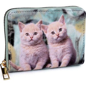 Dámská / dívčí peněženka kočky 9,5x12,5 cm Varianta: (1) mentolová, Balení: 1 ks