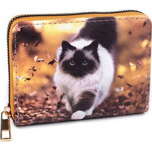 Dámská / dívčí peněženka kočky 9,5x12,5 cm Varianta: 3 béžová tm., Balení: 1 ks