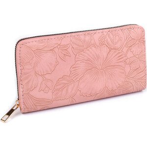 Dámská peněženka 3D květy 9,5x19 cm Varianta: 1 pudrová, Balení: 1 ks