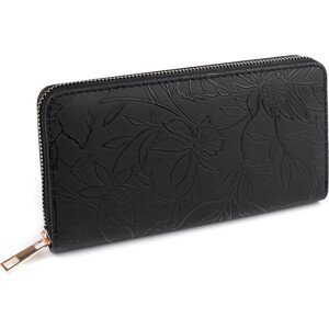 Dámská peněženka 3D květy 9,5x19 cm Varianta: 2 černá, Balení: 1 ks