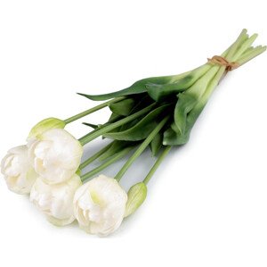 Umělá kytice tulipán Varianta: 1 bílá, Balení: 1 svaz.