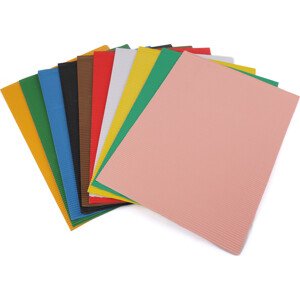 Barevný vlnitý papír mix barev / lepenka Varianta: mix, Balení: 10 ks