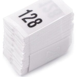 Velikostní štítky do oděvů Varianta: 128 bílá, Balení: 5 svaz.