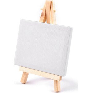 Mini malířský stojan s plátnem Varianta: 1 (8x10 cm) bílá, Balení: 1 ks