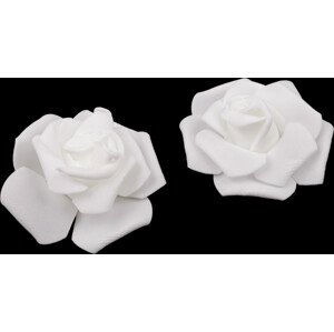 Dekorace pěnová růže Ø7-8 cm Varianta: 1 bílá, Balení: 10 ks