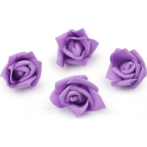Dekorační pěnová růže Ø4-5 cm Varianta: 2 fialová lila, Balení: 10 ks