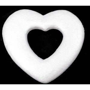 Srdce 25x24 cm polystyren Varianta: bílá, Balení: 1 ks