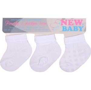 Kojenecké pruhované ponožky New Baby bílé - 3ks 74 (6-9m)