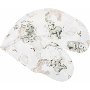 Povlak na kojící polštář New Baby Sloníci bílo-šedý