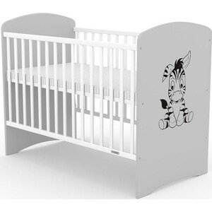 Dětská postýlka New Baby LEO Zebra bílo-šedá