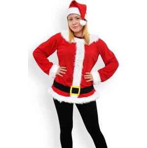 Kostým "Módní Santa" pro dospělé (mikina s dlouhým rukávem, čepice), velikost un. K.K
