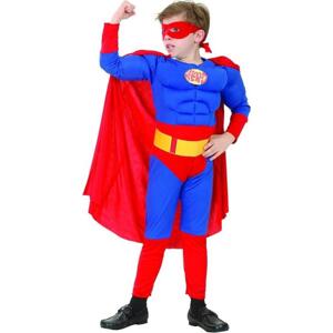 Godan / costumes Souprava superhrdina se svaly (kostým se svaly, pláštěnka, maska, pásek), velikost 110/120 cm