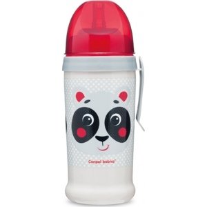 CANPOL 56/510 Hello Little panda béžová nevylévací láhev