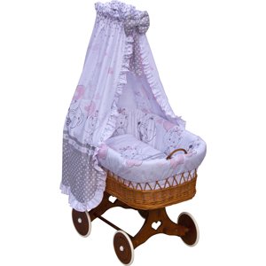 Košík pro miminko s nebesy Scarlett Gusto - růžová