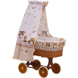Košík pro miminko s nebesy Scarlett Sovička - béžová