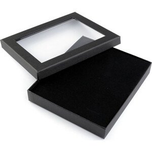 Krabička s průhledem polstrovaná 3x16x19 cm Varianta: 1 černá, Balení: 1 ks
