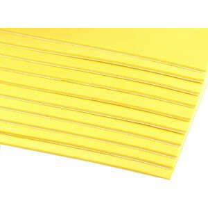 Samolepicí pěnová guma Moosgummi 20x30 cm Varianta: 3 žlutá světlá, Balení: 10 ks