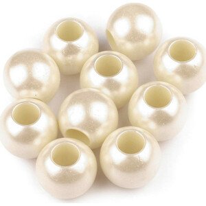 Plastové perly s velkým průvlekem 11x15 mm Varianta: 4 perlová, Balení: 10 ks
