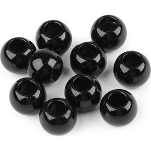 Plastové perly s velkým průvlekem 11x15 mm Varianta: 6 černá, Balení: 10 ks