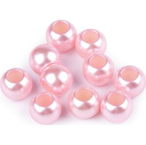 Plastové perly s velkým průvlekem 11x15 mm Varianta: 5 růžová sv., Balení: 500 ks