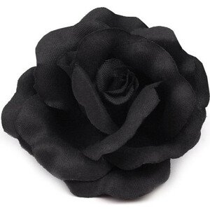 Brož / ozdoba růže Ø6 cm Varianta: 2 černá, Balení: 1 ks