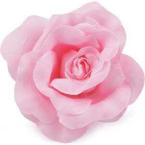 Brož / ozdoba růže Ø6 cm Varianta: 7 růžová sv. pudrová, Balení: 1 ks