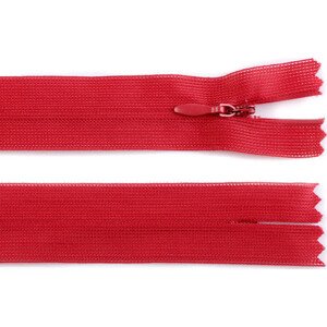 Spirálový zip skrytý šíře 3 mm délka 60 cm dederon Varianta: 148 červená, Balení: 1 ks
