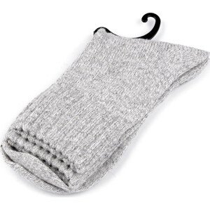 Ponožky teplé žíhané unisex Varianta: 6 šedá nejsvětlejší, Balení: 1 pár