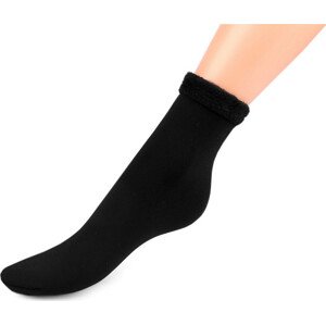 Ponožky teplé fleece Varianta: 2 černá hladké, Balení: 1 pár