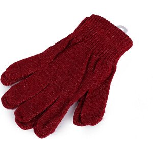Dámské / dívčí pletené rukavice s lurexem Varianta: 3 červená, Balení: 1 pár