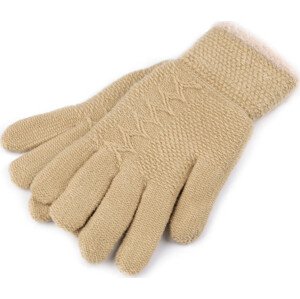 Dámské pletené rukavice s kožešinovým lemováním Varianta: 1 béžová, Balení: 1 pár