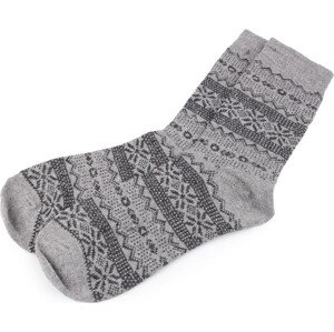 Pánské zimní ponožky norský vzor Varianta: 1 šedá světlá, Balení: 1 pár