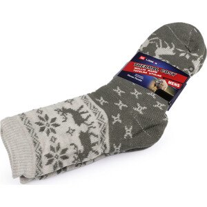 Ponožky zimní s kožíškem a protiskluzem, unisex Varianta: 6 (vel. 39-42) béžová nejsv., Balení: 1 pár