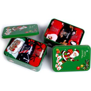Vánoční ponožky v dárkové plechové krabičce Emi Ross Varianta: 6 (vel. 39-42) mix náhodný zelená, Balení: 3 pár