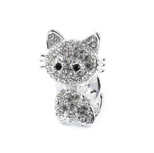Brož / odznak s broušenými kamínky Varianta: 2 crystal kočka, Balení: 1 ks