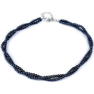 Perlový náhrdelník Varianta: 4 (15) modrá tmavá perlová, Balení: 1 ks