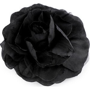 Brož / ozdoba růže Ø10 cm Varianta: 6 černá, Balení: 1 ks
