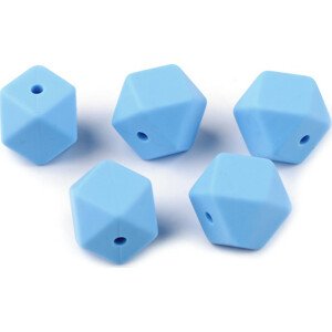 Silikonové korálky 14x14 mm Varianta: 3 modrá azuro, Balení: 5 ks