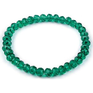Náramek pružný z broušených korálků Varianta: 19 (0,6 cm) zelená smaragdová, Balení: 1 ks