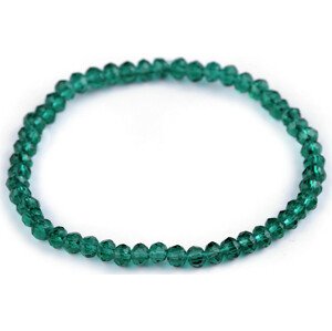 Náramek pružný z broušených korálků Varianta: 5 zelená smaragdová, Balení: 1 ks